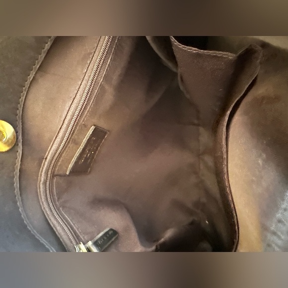 MARGOT Black Genuine Leather Chevron Hobo Bag Purse Adjustable Strap North/South - Picture 13 of 16